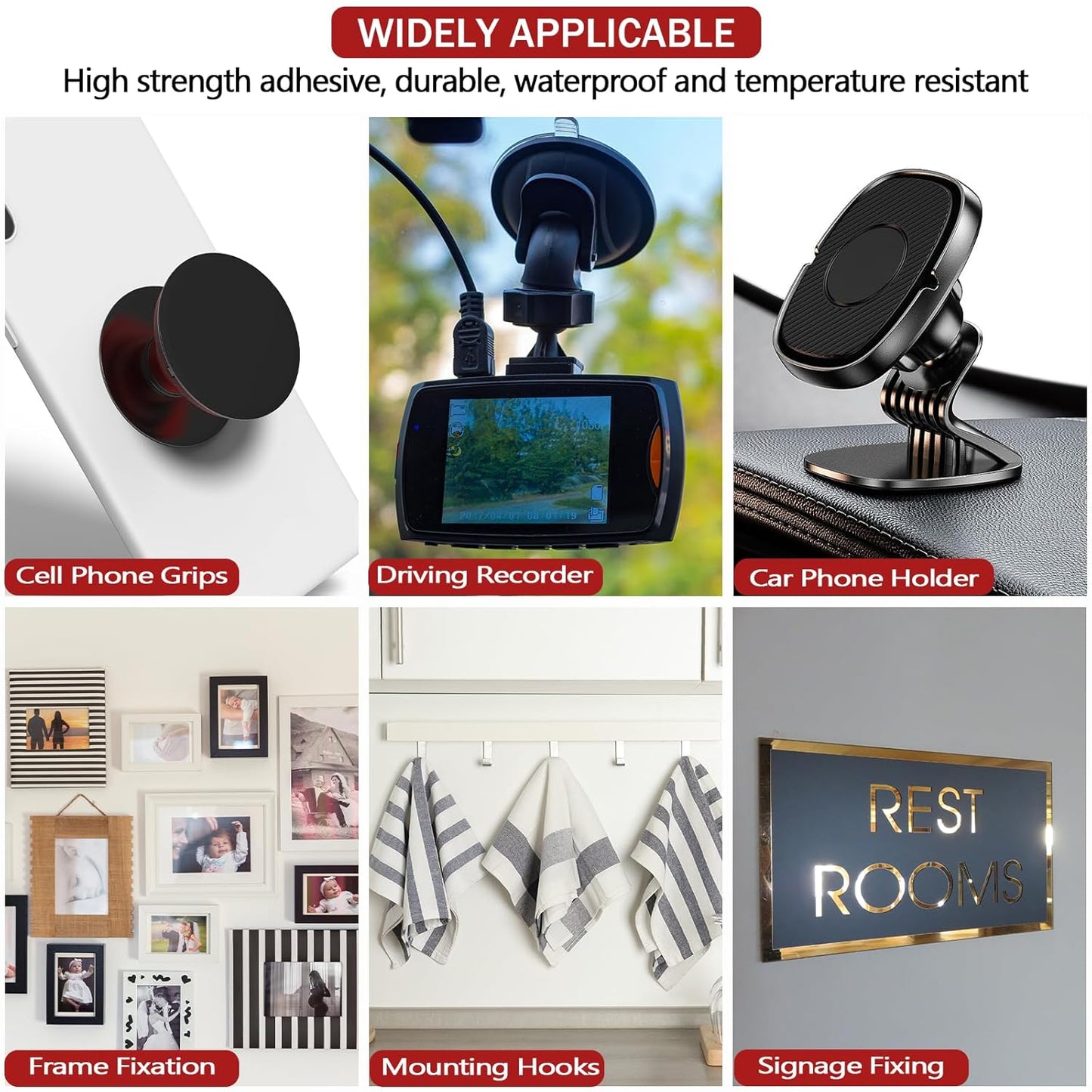 3M Double Sided Adhesive Pads Heavy Duty VHB 2" x 2" 0.025in Thick 40 PCS Black 5925 Square Sticky Mounting Foam Tape Strong Adhesive for Car Décor Home Office Logos