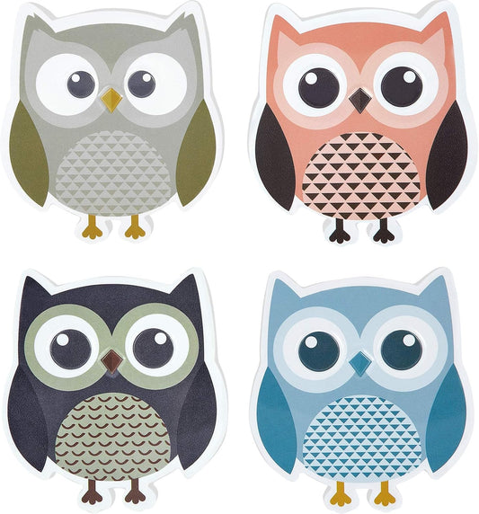 4 Pieces Cute Owl Erasers Magnetic Owl Whiteboard Eraser Animal Shaped Dry Erase Chalkboard Erasers with Felt for Classroom Office Home (Random Color)