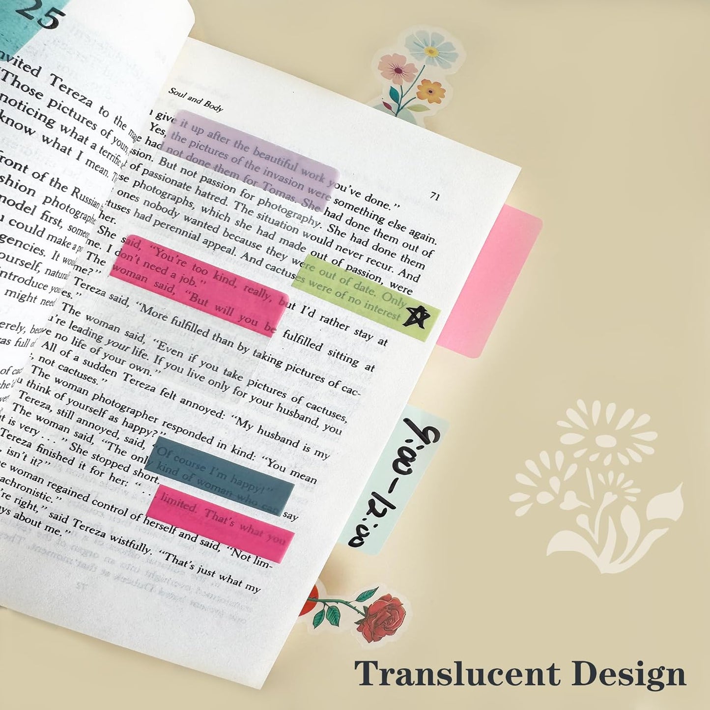 ELII 300 PCS Sticky Index Tabs 2 Inch Book Tabs,Clear Sticky Notes for Pages Notebooks File Tabs Self Adhesive