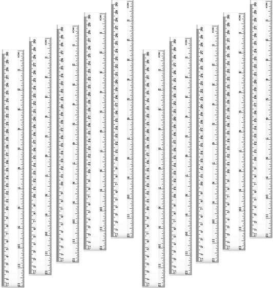 Chuangdi 20 Pieces 12 Inch Rulers Bulk Plastic Colorful Rulers for Kids Student Classroom School Office(Classic,Clear Color)