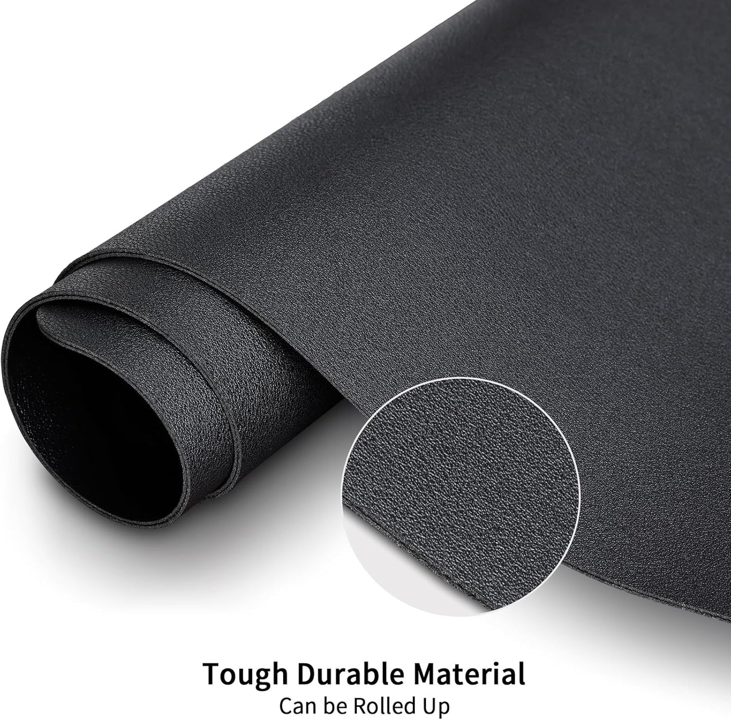 KINGFOM Desk Pad Office Desktop Protecter, PU Leather Desk Mat Blotters Organizer with Comfortable Writing Surface (35.4" x 16.9", Black)