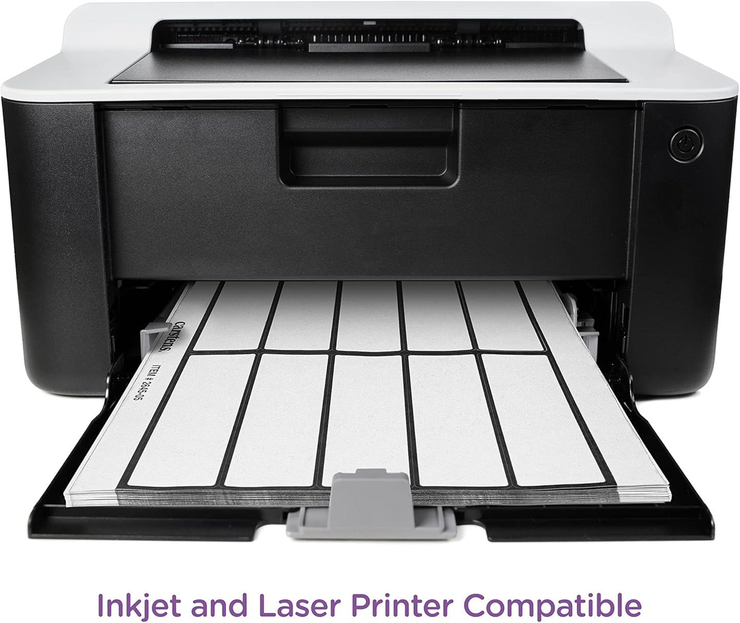 Carstens Adhesive Binder Labels, 5 3/8” x 1 3/8”, Stickers for 1.5” – 4” Ring Binder Spines, Inkjet and Laser Printer Compatible, White, 20 Sheets, 10 Labels Per Sheet