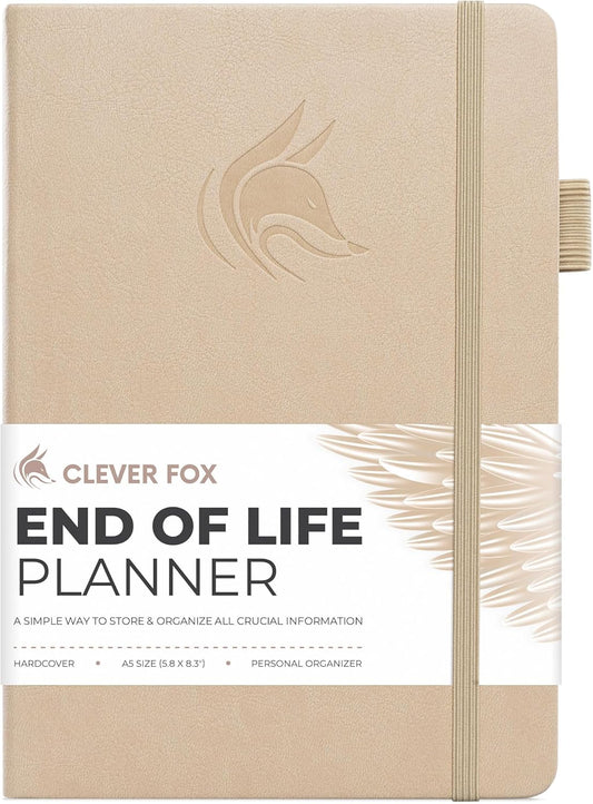 Clever Fox End of Life Planner – Final Arrangements Organizer for Beneficiary, Will Preparation, Last Wishes & Funeral Planning, A5 (Seashell)