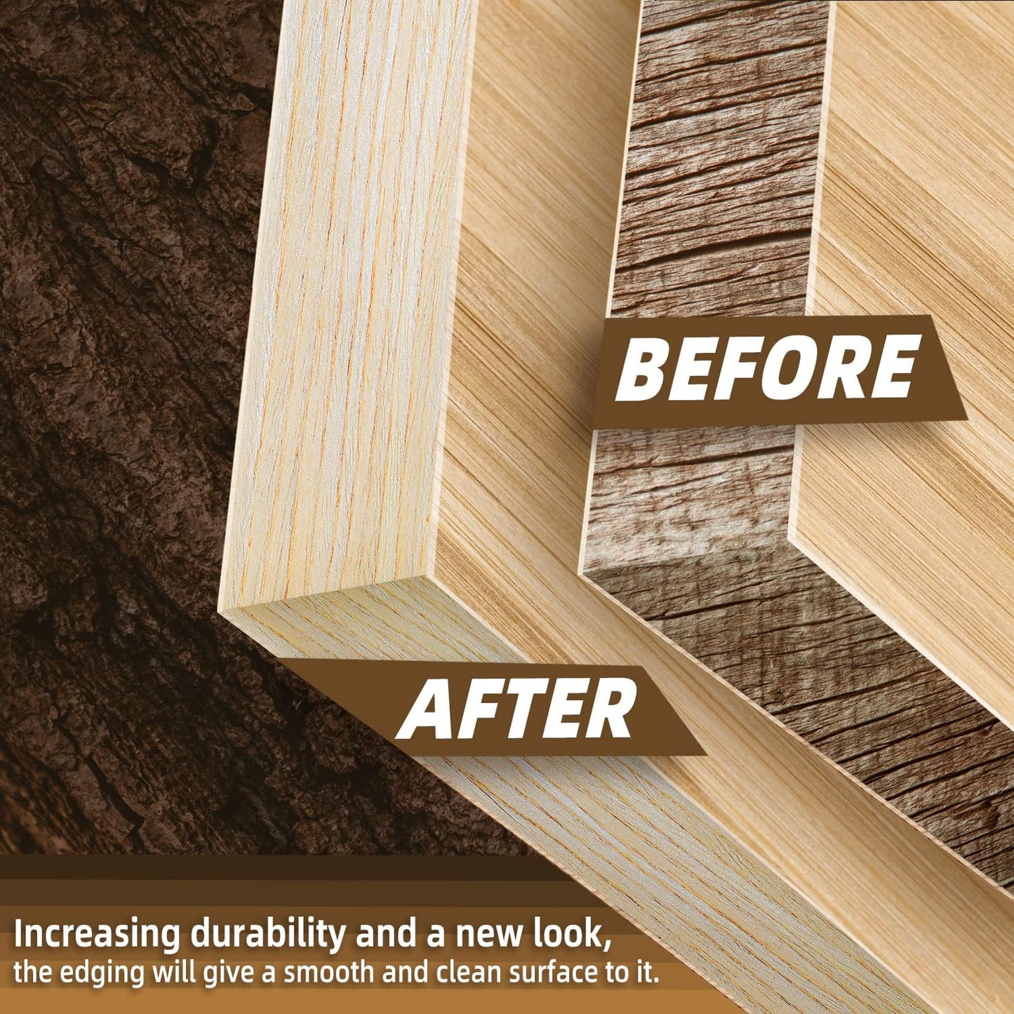 GSCIT Club Oak Edge Banding, 1/2 inch x 25ft roll of Veneer Edge Banding Preglued Flexible, Real Wood Tape Banding Plywood