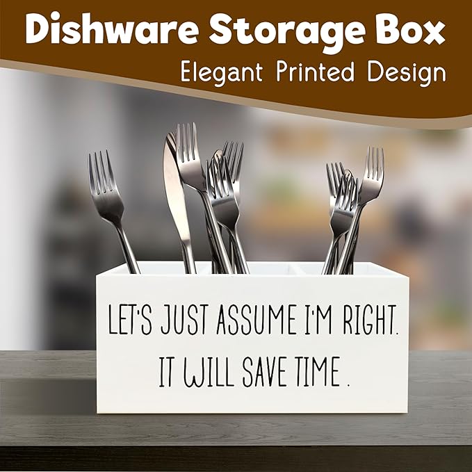 Boss's Day Gifts, Funny Desk Pen Holder Boss Gifts for Women, Let's Just Assume I'm Right Wooden Pen Pencil Holder Organizer for Office Desk Accessories