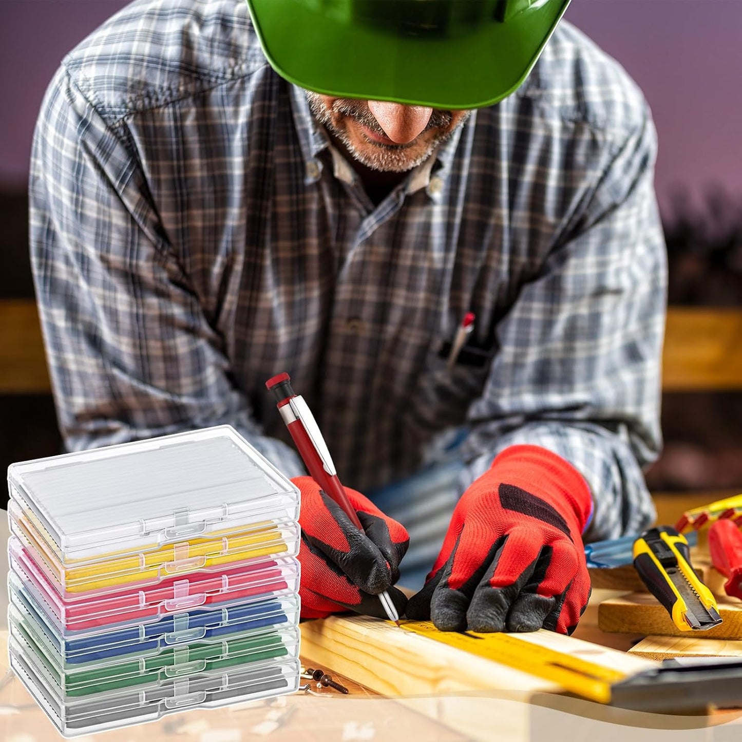 Spakon 300 Pcs 2.8mm Lead Refill Carpenter Construction Pencils Marker Lead Refills Dry Mechanical Woodworking Pencil Tools for Writing Drawing Drafting (Multicolor)