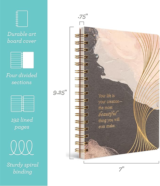 Compendium Spiral Notebook - Your life is your creation... — A Designer Spiral Notebook with 192 Lined Pages, College Ruled, 7.0”W x 9.25”H