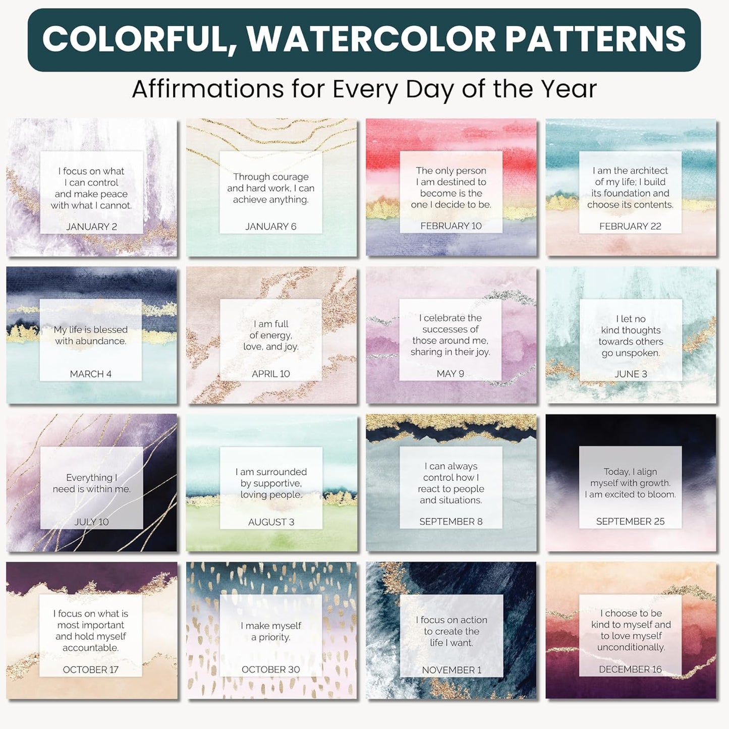 bloom daily planners Undated Perpetual Desk Easel/Inspirational Standing Flip Calendar - Motivational Page a Day - (5.25" x 5.5") - Positive Daily Affirmations