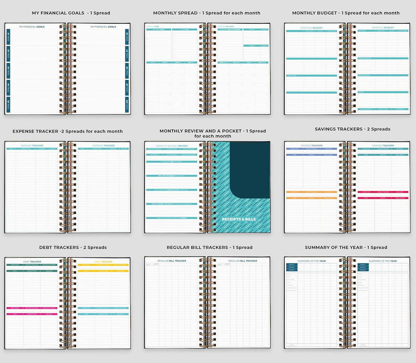 Clever Fox Budget Planner & Monthly Bill Organizer With Pockets. Expense Tracker, Budgeting Journal & Financial Book. Medium, 5.1x8.2" (Black)