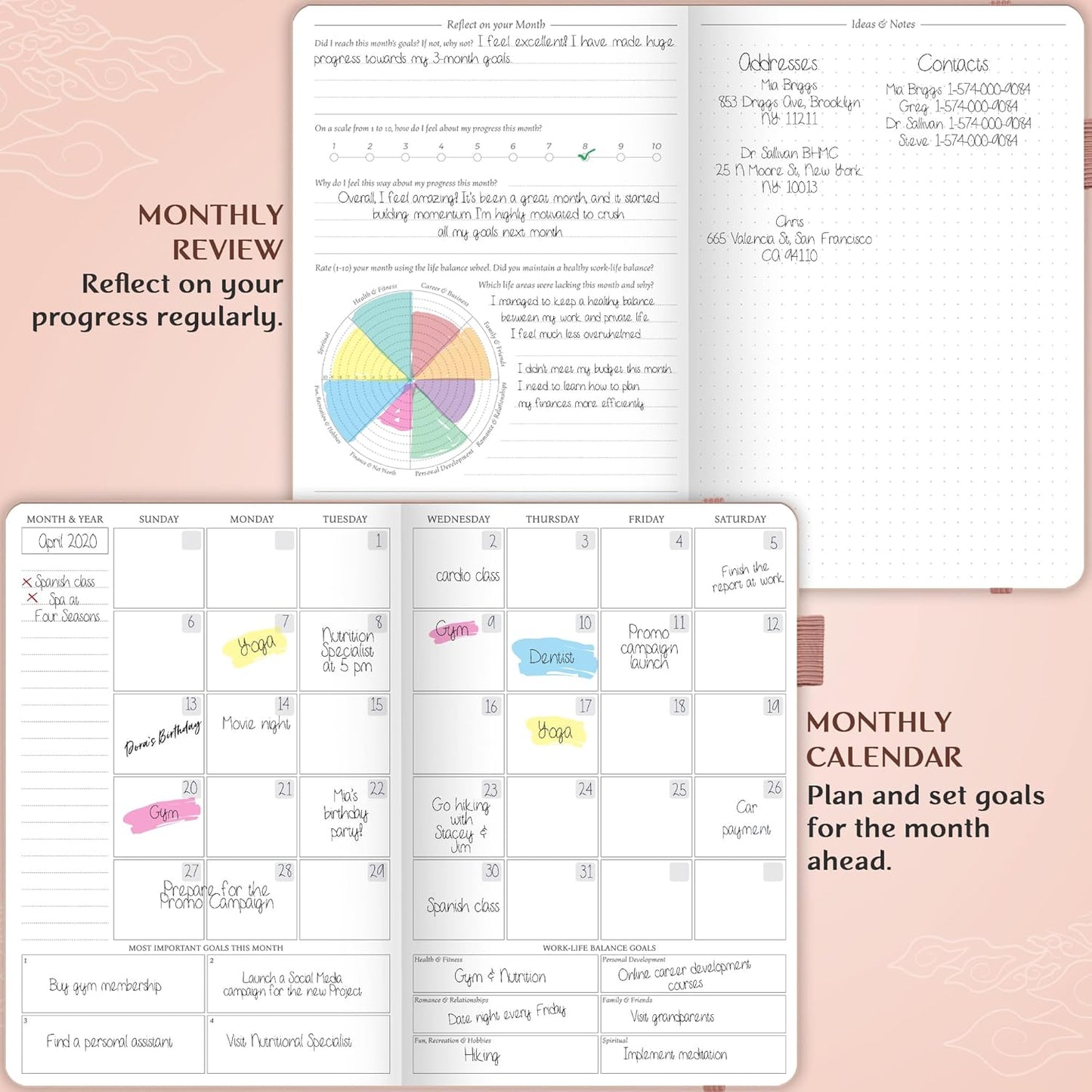 Legend Planner Hourly Schedule Edition – Deluxe Weekly & Daily Organizer with Time Slots. Time Management Appointment Book Journal for Work & Personal Life, Undated, A5 Hardcover – Rose Gold Gold