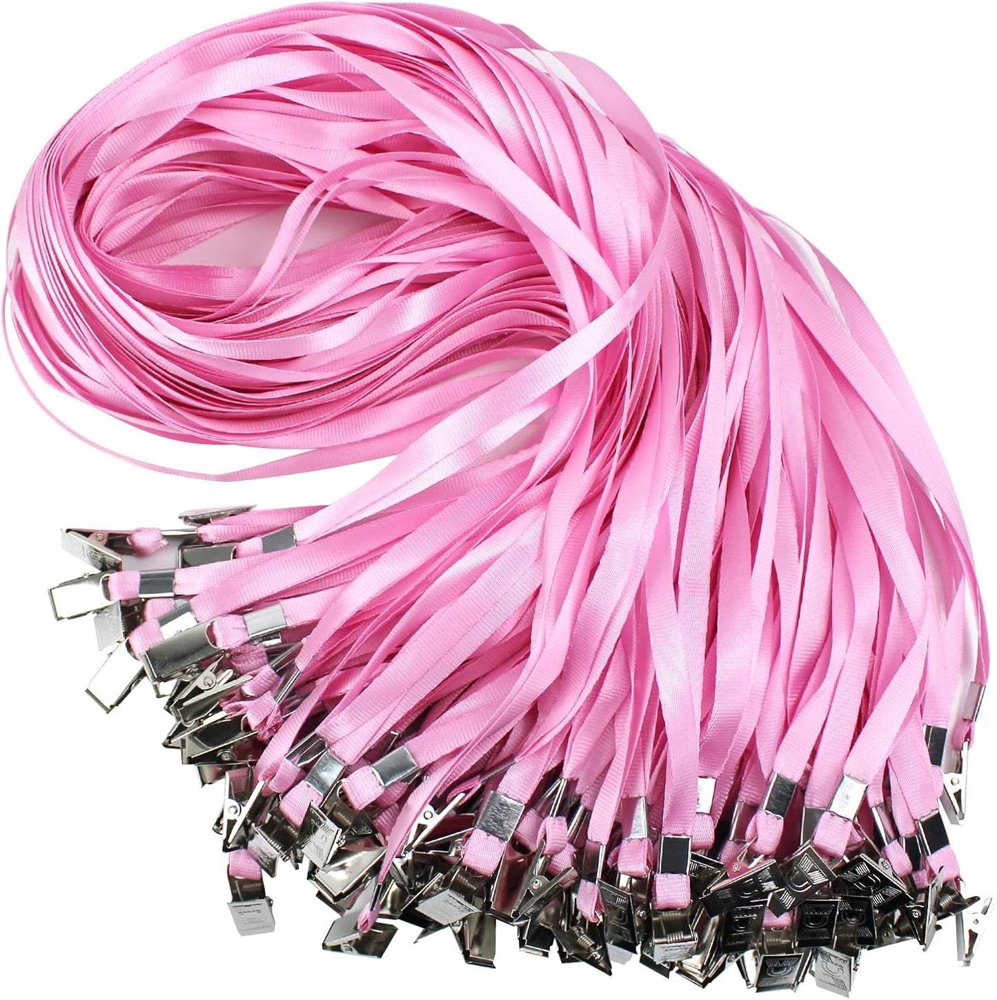 Lanyards for Id Badges,100 Packs Lanyard Bulk with Flat Badge for Name Tag Lanyard ID Holder