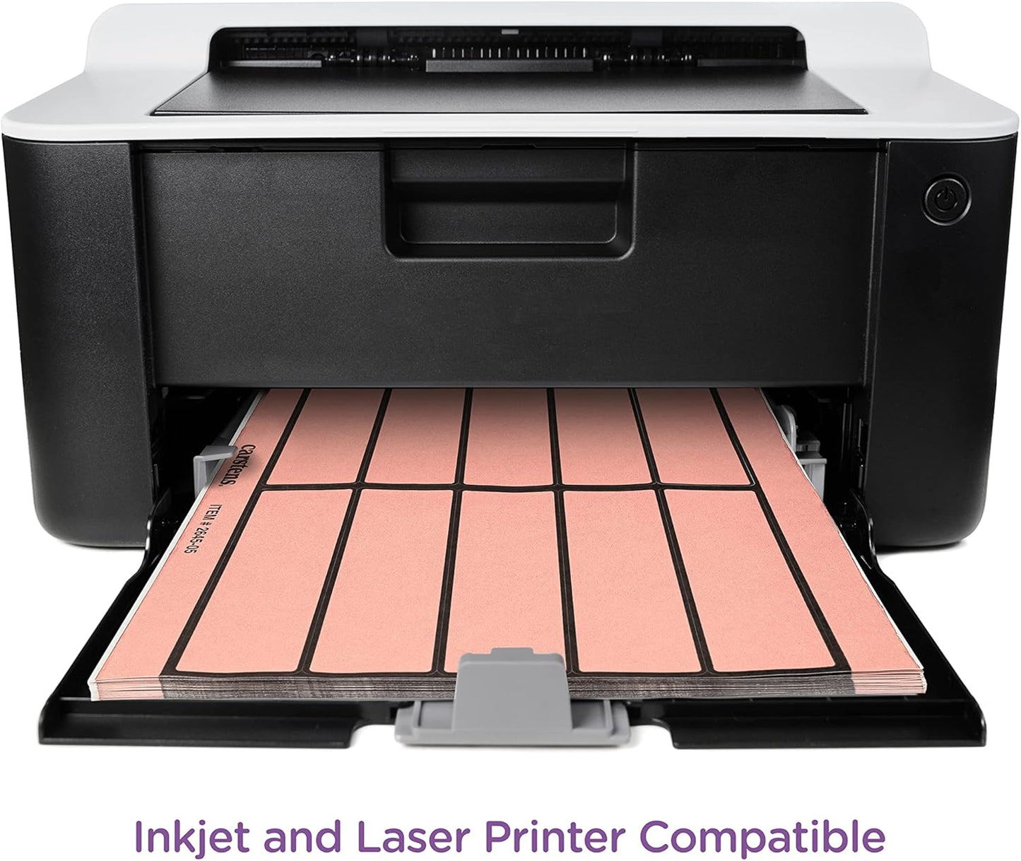 Carstens Adhesive Binder Labels, 5 3/8” x 1 3/8”, Stickers for 1.5” – 4” Ring Binder Spines, Inkjet and Laser Printer Compatible, Pink, 20 Sheets, 10 Labels Per Sheet