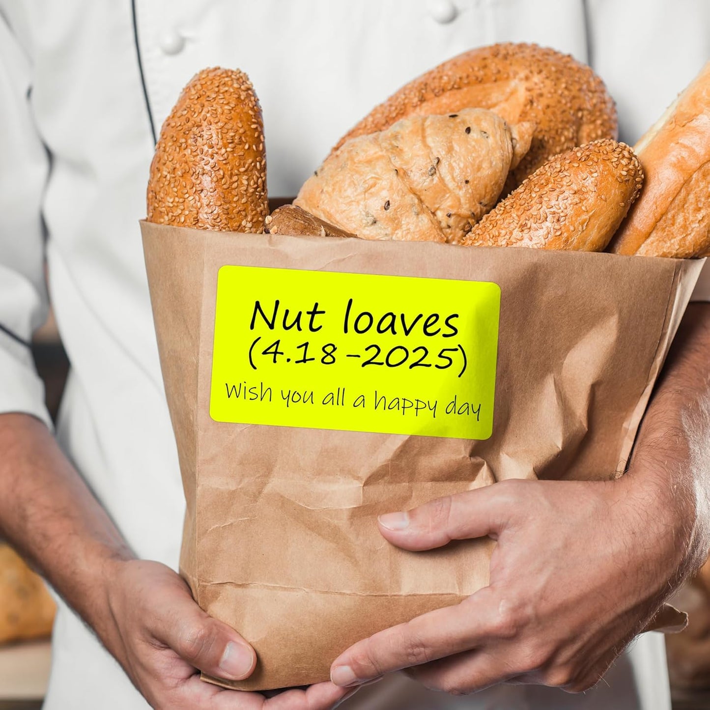 PARLAIM 3x5 inch Rectangle Color Code Stickers, 1000PCS 4 Rolls Square Adhesive Inventory Label, Fluorescent Yellow