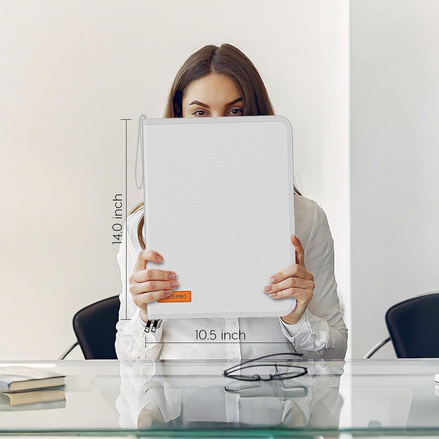 Important Document Organizer Zipper Binder, Fireproof Document Bag for Birth Certificate Protector, Waterproof Bill Organizer in Case I Go Missing Binder for Home Safe, 4 Ring Receipt Holder(Sliver)