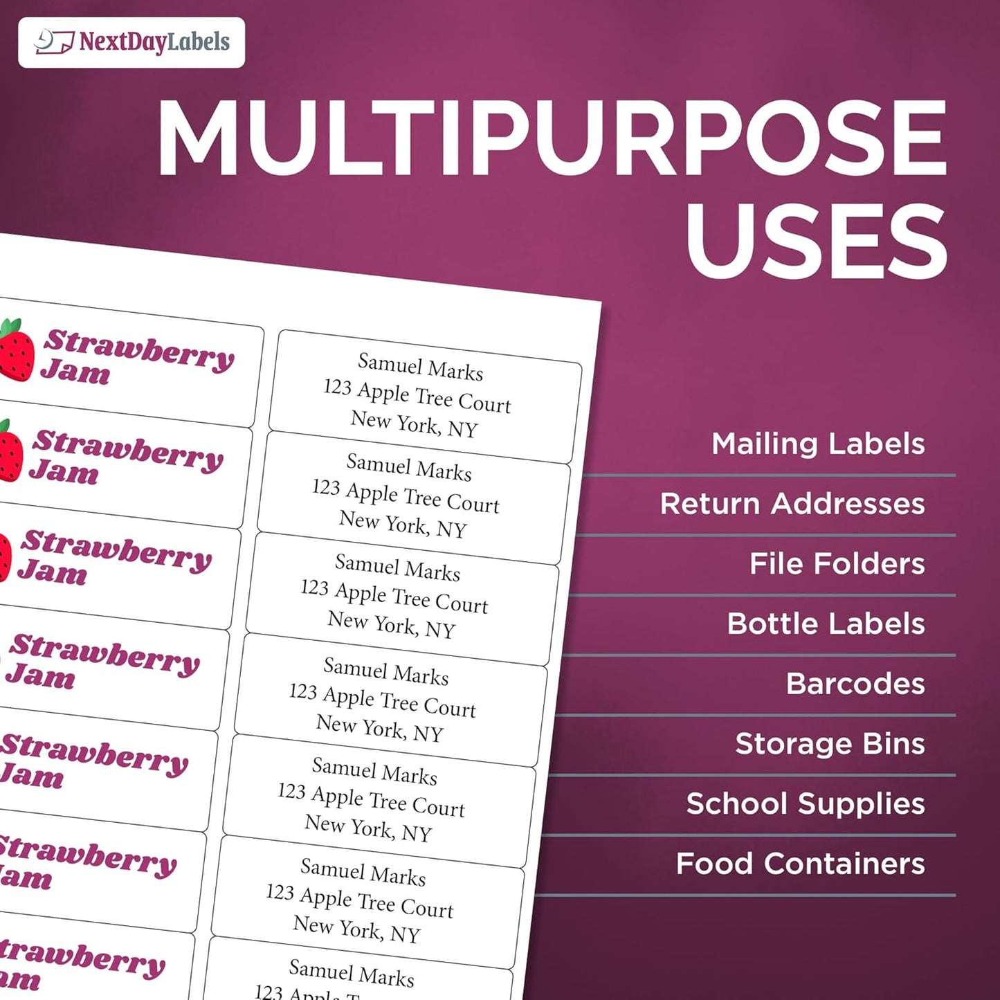 NextDayLabels – 4" x 1-1/3" Rectangular Sticker Labels for Printer - White Laser/Inkjet Printer Labels Return Address Labels Shipping Label Stickers (1000 Sheets, 14 Per Sheet, 14000 Labels)