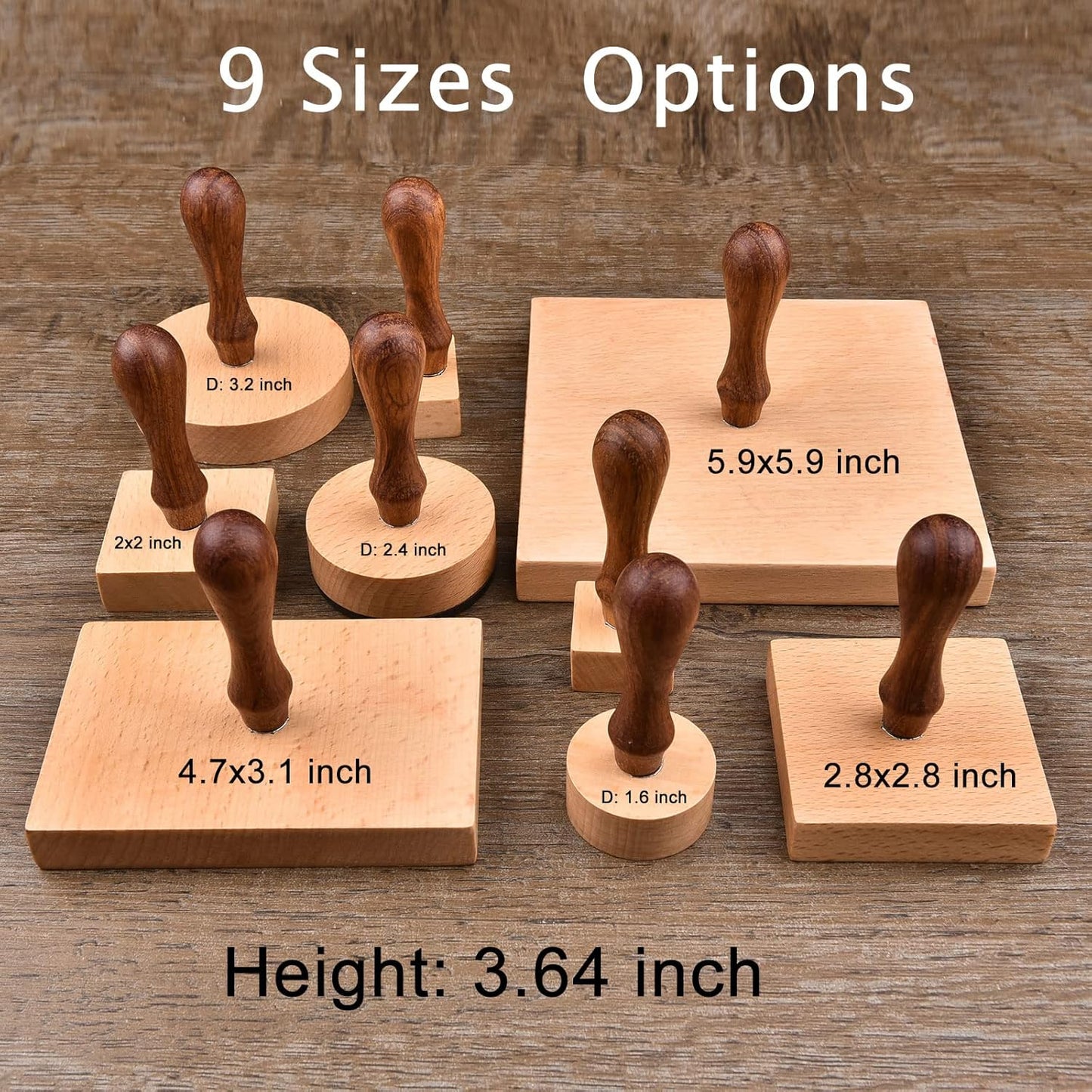 Custom Stamp - Personalized Logo/Address/Name Stamp Multiple Sizes Wooden Rubber Stamps