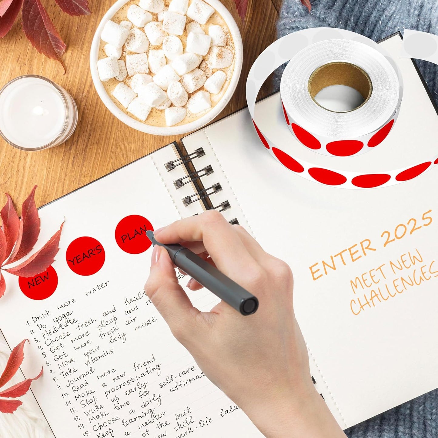 Red 1 Inch Round Color Coding Dot Labels, 10 Rolls 10000 Dot Stickers in Dispenser Box - Permanent Adhesion, Vibrant Colors, Highly Visible