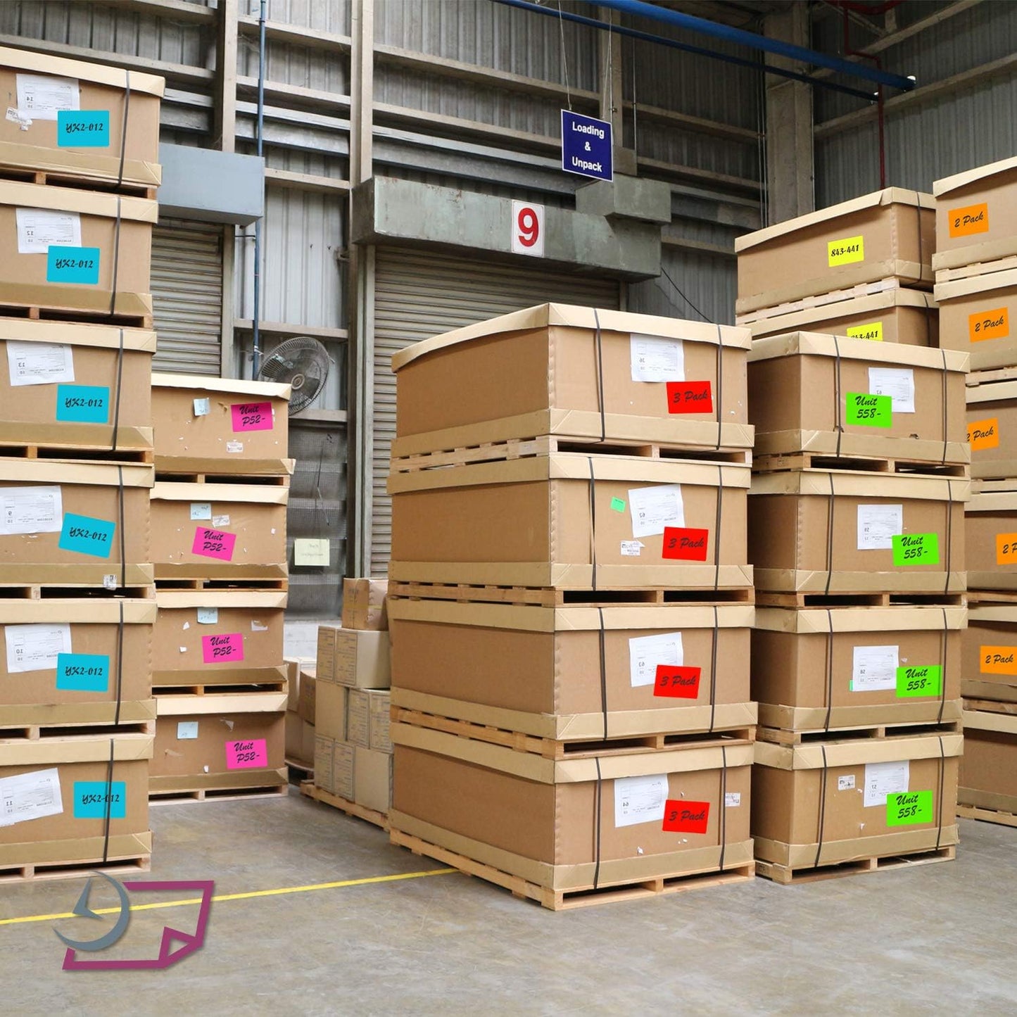 NextDayLabels 500 Rectangle Stickers (3" x 5") - Color Coding Labels Roll - Moving Labels for Boxes, Colored Inventory Stickers for Packing, Organizing, and Storage (Fluorescent Pink)