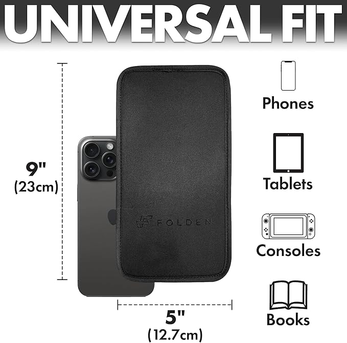 Folden Airplane Phone Holder, Flexible Tablet and Cell Phone Holder, Folding Cellphone Stand for Desk, Bed, Office, Treadmill - Airplane Accessories Long Flight Travel - Plane Essentials (Cordura)