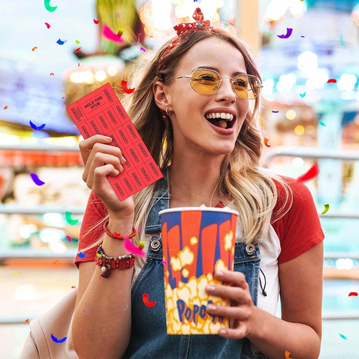 Kosiz 1000 Sheets 20 Bid Raffle Ticket Numbers Auction Tickets for Events & Church (Red)