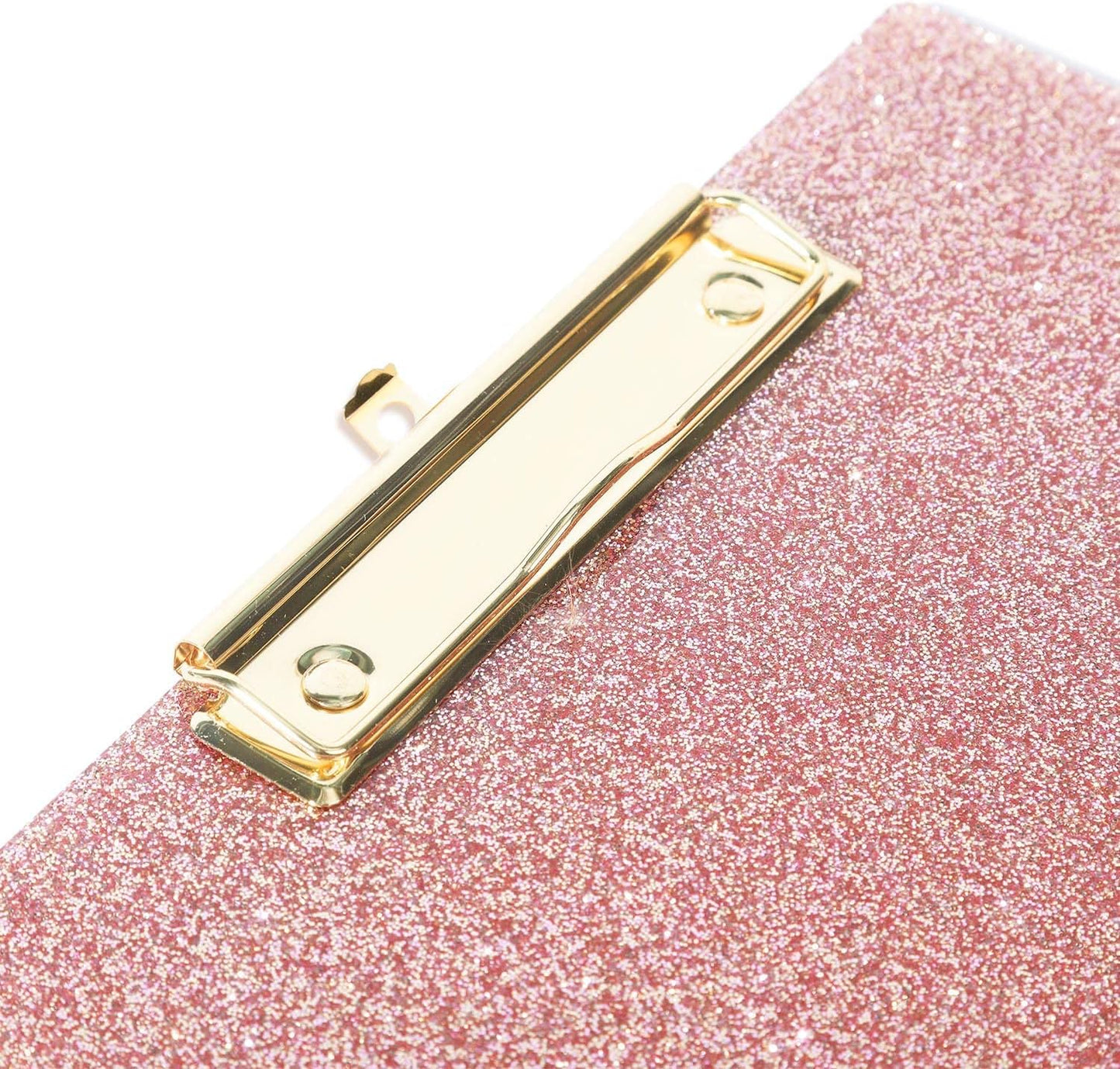 UNIQOOO Sparkle Rose Gold Glitter Clipboard with Shinny Gold Finish Clip, Perfect for Modern Arts Lover, Fashion Style Expert, Calligrapher, Office, Seminars, Workshops, Home School, Classroom