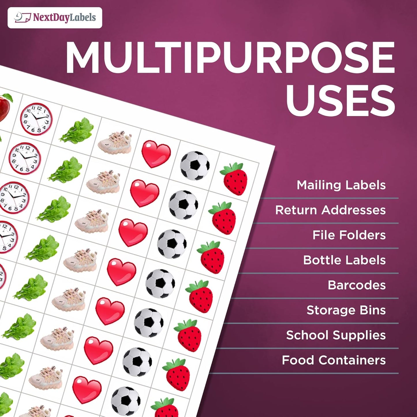 NextDayLabels – 1" x 1" Square Sticker Labels for Printer - White Laser/Inkjet Printer Labels Return Address Labels Shipping Label Stickers (1000 Sheets, 80 Per Sheet, 80000 Labels)