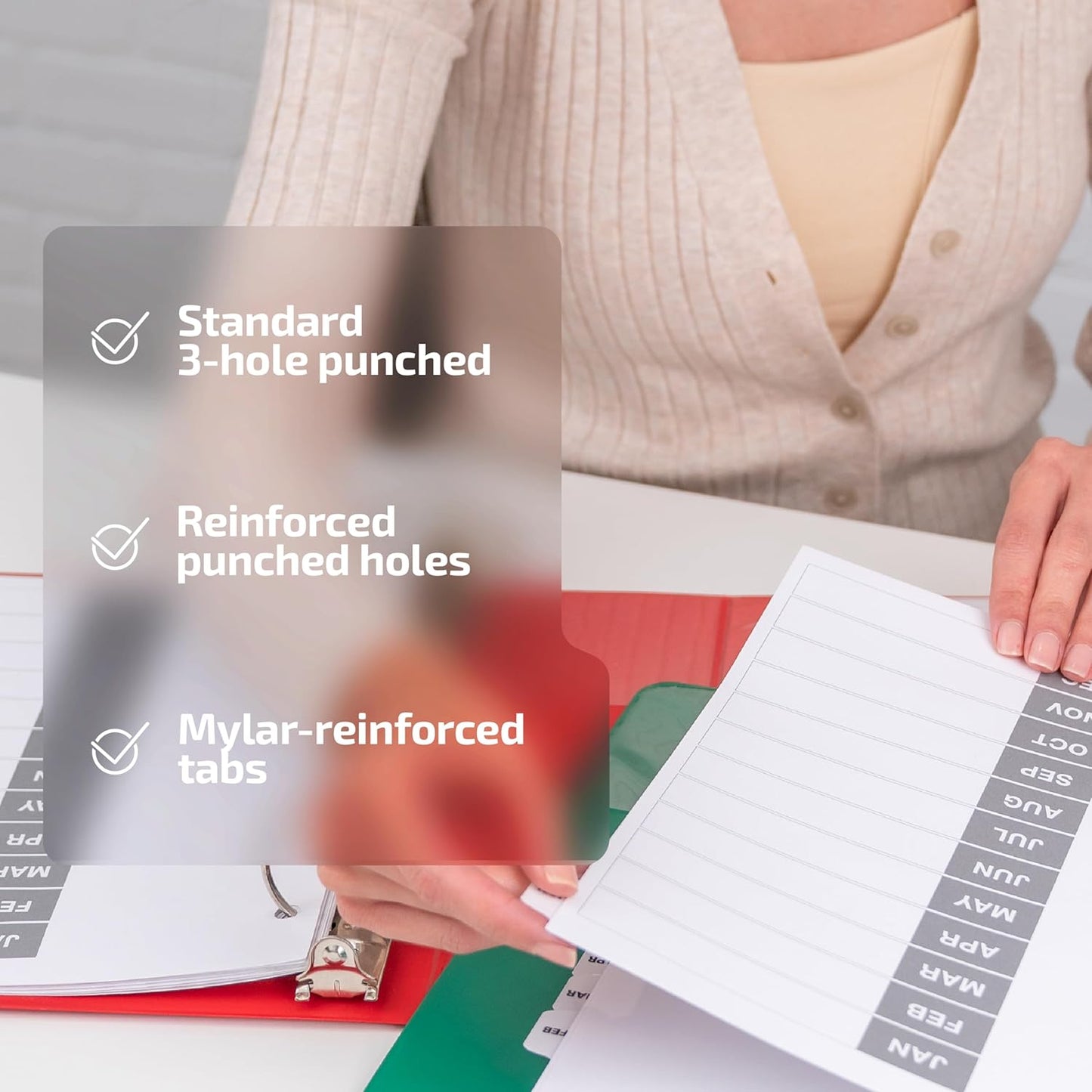 Davis Group Calendar Months January-December Index Tab Dividers for 3 Ring Binders, Customizable Table of Contents, 6 Sets