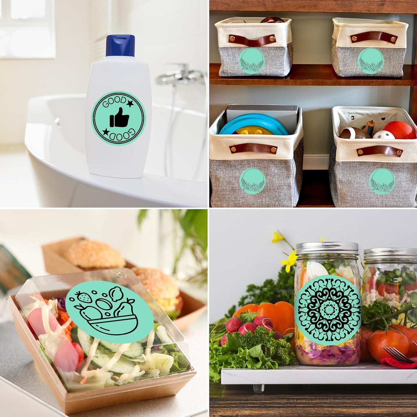 MFLABEL 750-Pack Green Round Labels (2 Inch) - Thermal Printer Sticker Rolls for Shipping, Organizing, Crafts & DIY (Compatible w/Direct Thermal Printers)