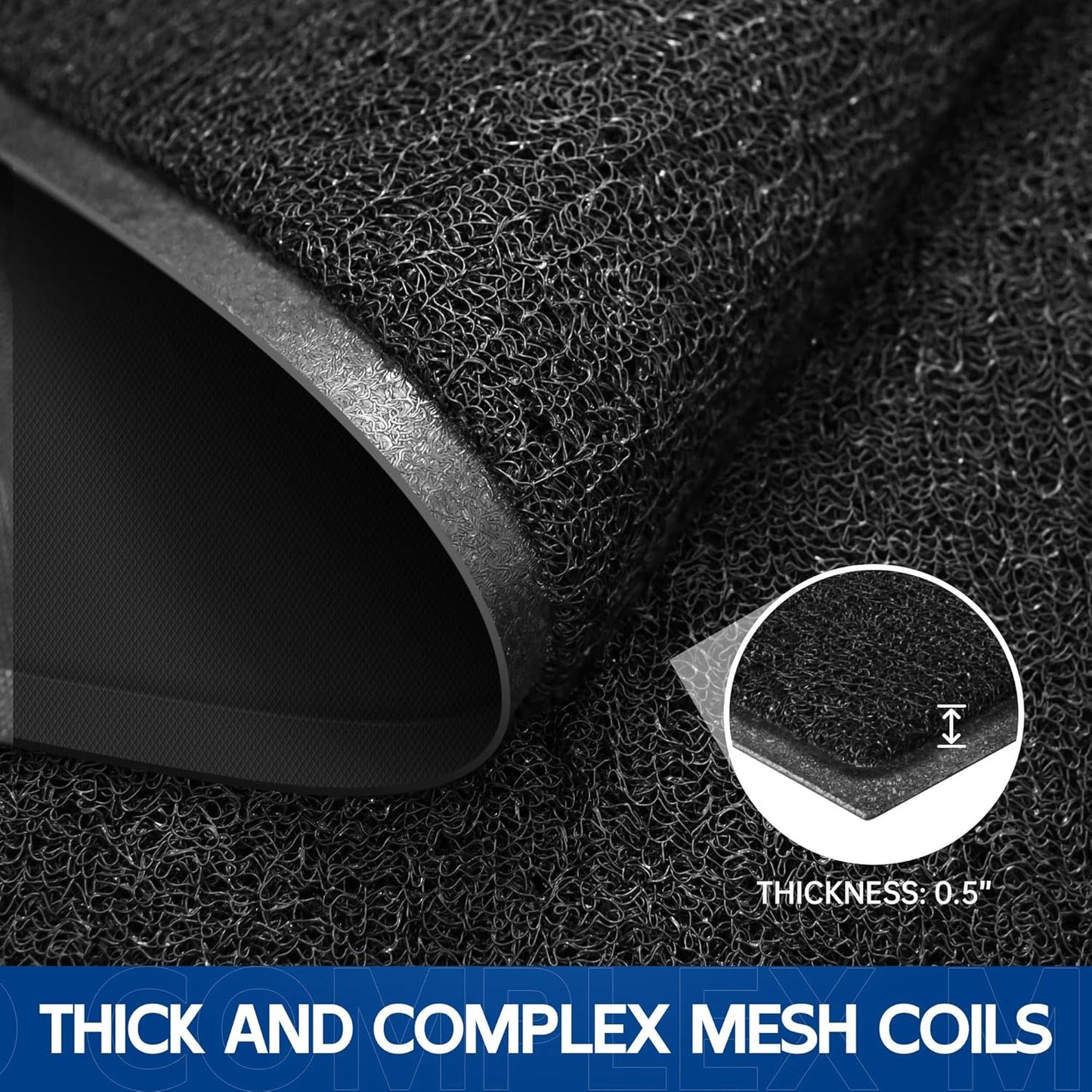 Sturdy Front Door Mat, 72" x 24" Heavy Duty Indoor Outdoor Doormat for Entryway, Fade Resistant, Waterproof Low Profile Entry Mat, Non Slip Welcome Mat for Outside Entrance, Patio, Home