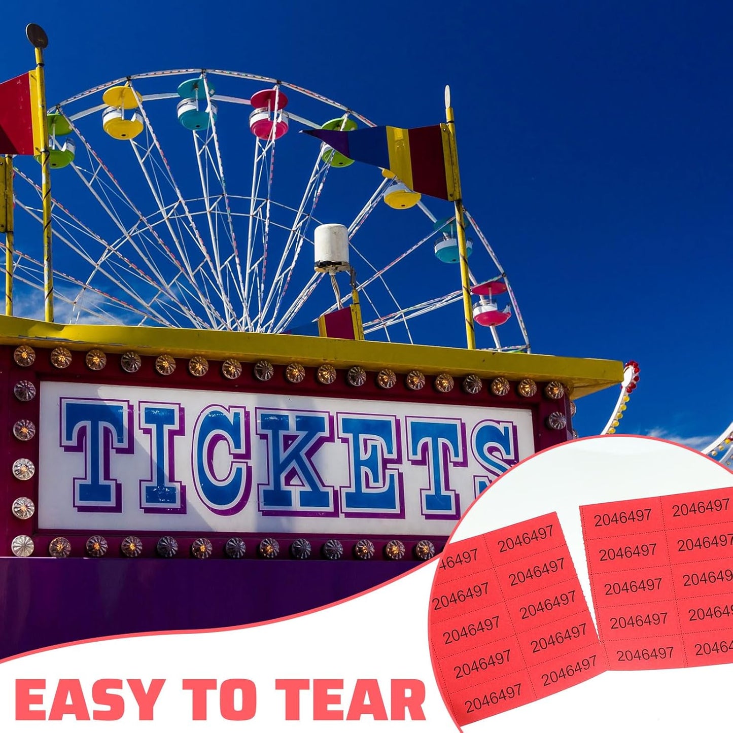 Kosiz 504 Sheets 25 Bid Raffle Ticket with Different Numbers Per Sheet Chinese Auction Tickets for Events Church Basket Auction Silent (Red)