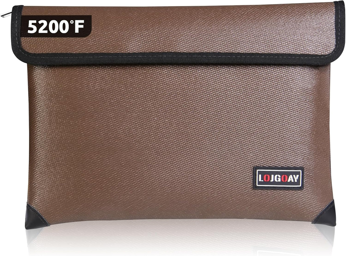 Fireproof Document Bag - with 4200°F Heat Insulated, Waterproof Fireproof Bag with Zipper, 8 Layers of Functional Materials, Fireproof Money Bag for Cash/Documents/Valuables, Fire Bag 11"x7.7" …