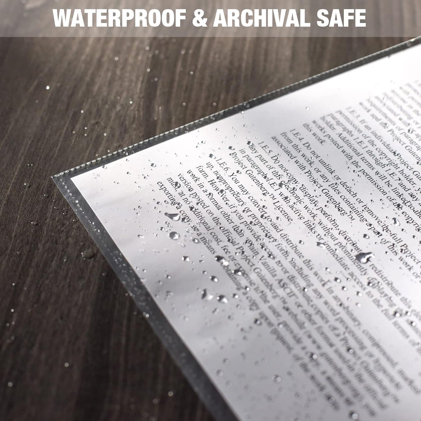 Samsill No Holes Sheet Protectors, 100 Pack, 8.5 x 11 Inch Page Protectors for 3 Ring Binder, Heavy Duty, No Hole Protector, Letter Size, Top Loading, Acid Free