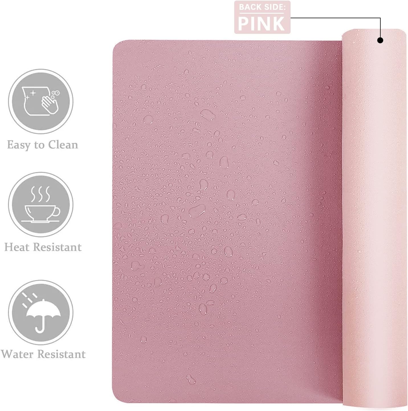 Desk Mat Large Protector Pad - Multifunctional Dual-Sided Office Desk Pad,Smooth Surface Soft Mouse Pad, Waterproof Desk Mat for Desktop, Pu Leather Desk Cover for Office/Home(Purple, 31.5" x 15.7")