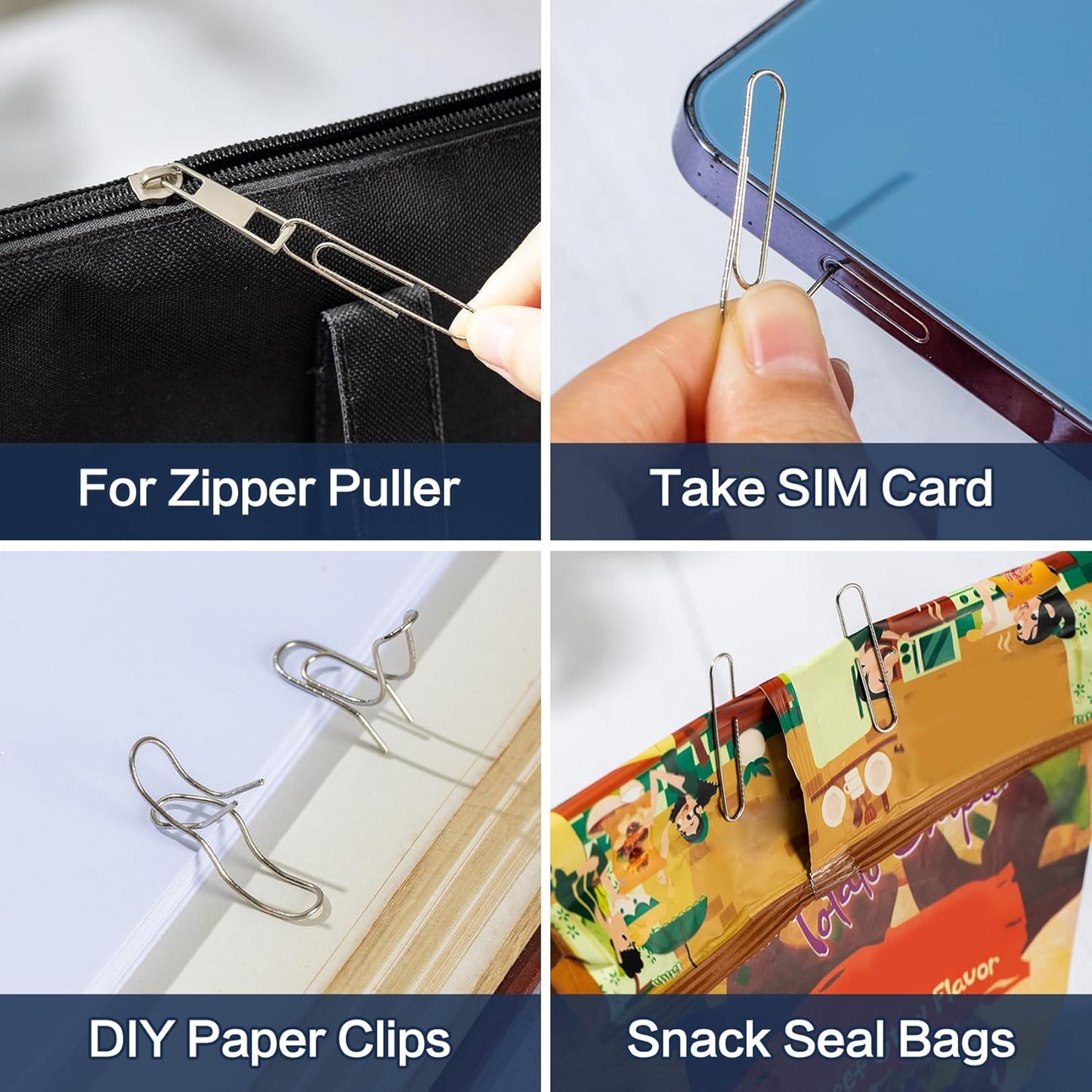 Deli Jumbo Paper Clips Nonskid, 1000 Large Paper Clips, 10 Boxes of 100 Each, Silver