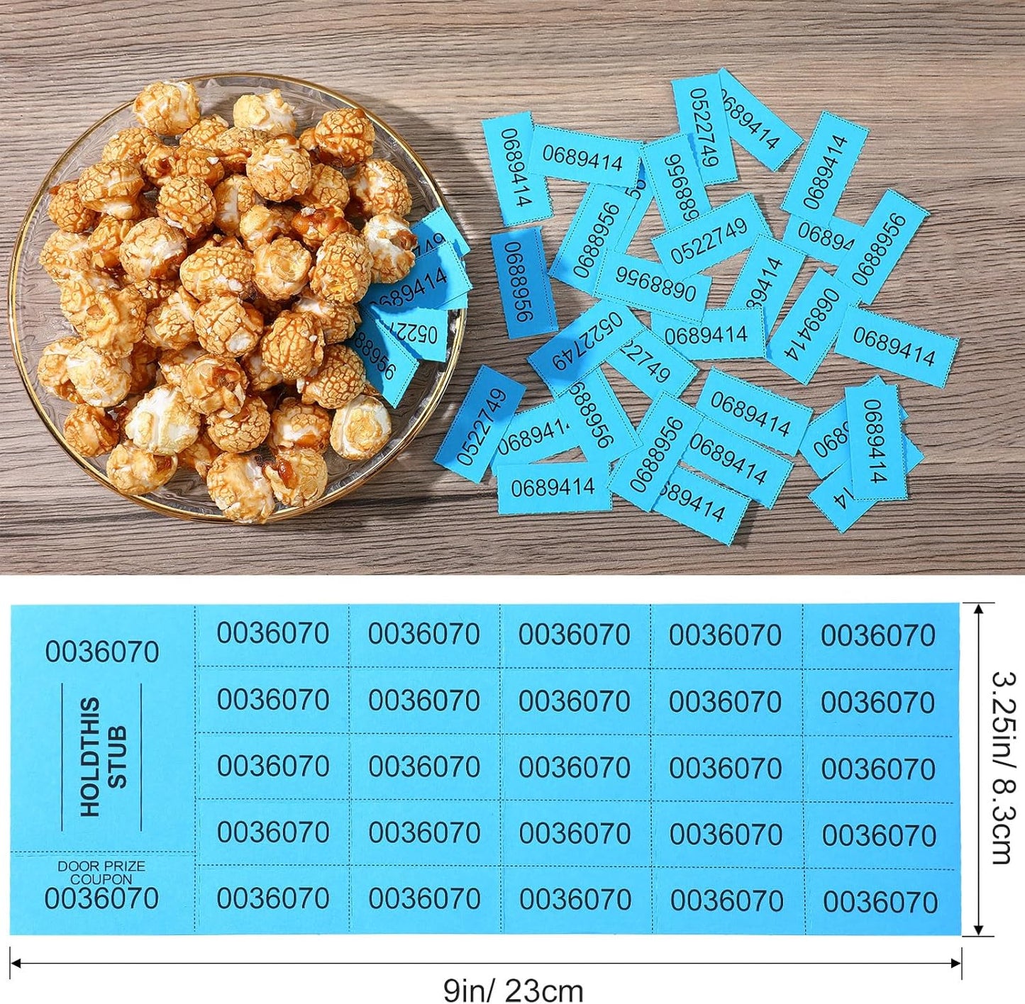 Kosiz 2000 Sheets Raffle Ticket 25 Bid Chinese Auction Tickets Tricky Tray Basket Raffle Sheets for Back to School Class Rewards Carnival Door Prizes Events(Lake Blue)