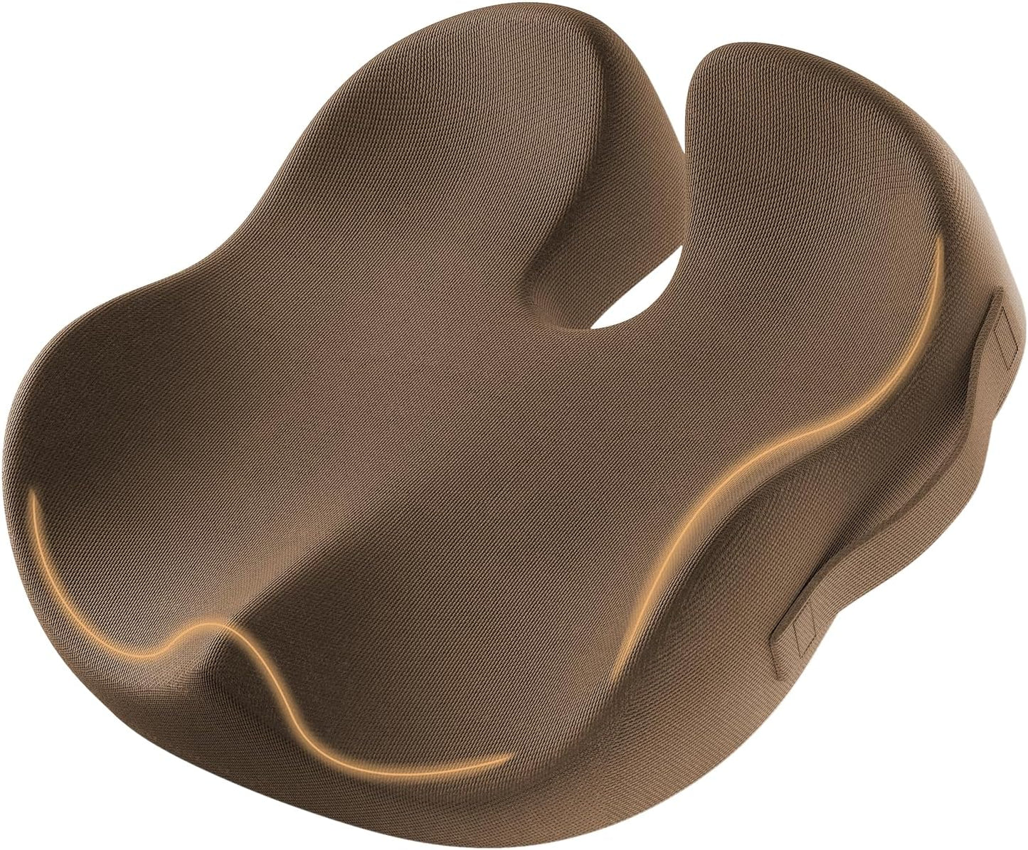 ProtoArc Seat Cushion, Office Chair Cushion for Sciatica, Coccyx Cushion, Ergonomic Memory Foam Seat Cushion for Car, Home, Pressure Relief Pad for Hip, Tailbone, All Day Comfort - Coffee