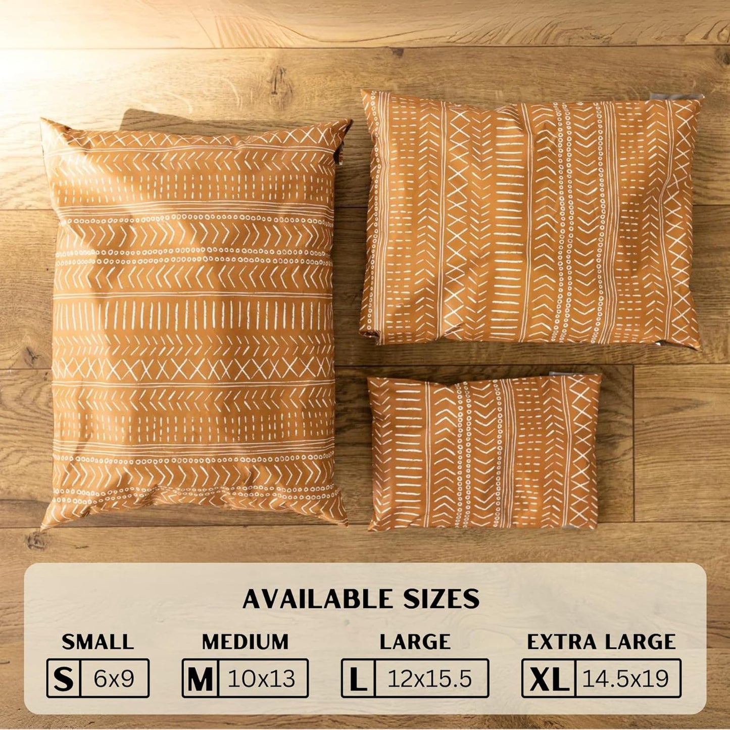 Poly Mailers 14.5x19 Inch 50 Pack Extra-Large Shipping Bags | Strong Thick Mailing Envelopes | Self-Adhesive | Waterproof & Tear Resistant | Small Business Packaging for Clothing - Boho Brown