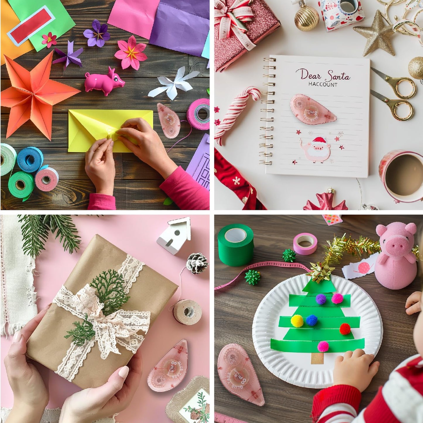 Double-Sided Tape Runner, Pack of 8, 0.31 Inches x 26 Ft Adhesive Tape Runners, Craft Supplies for Scrapbooking, Gift Wrapping, and Paper Art.