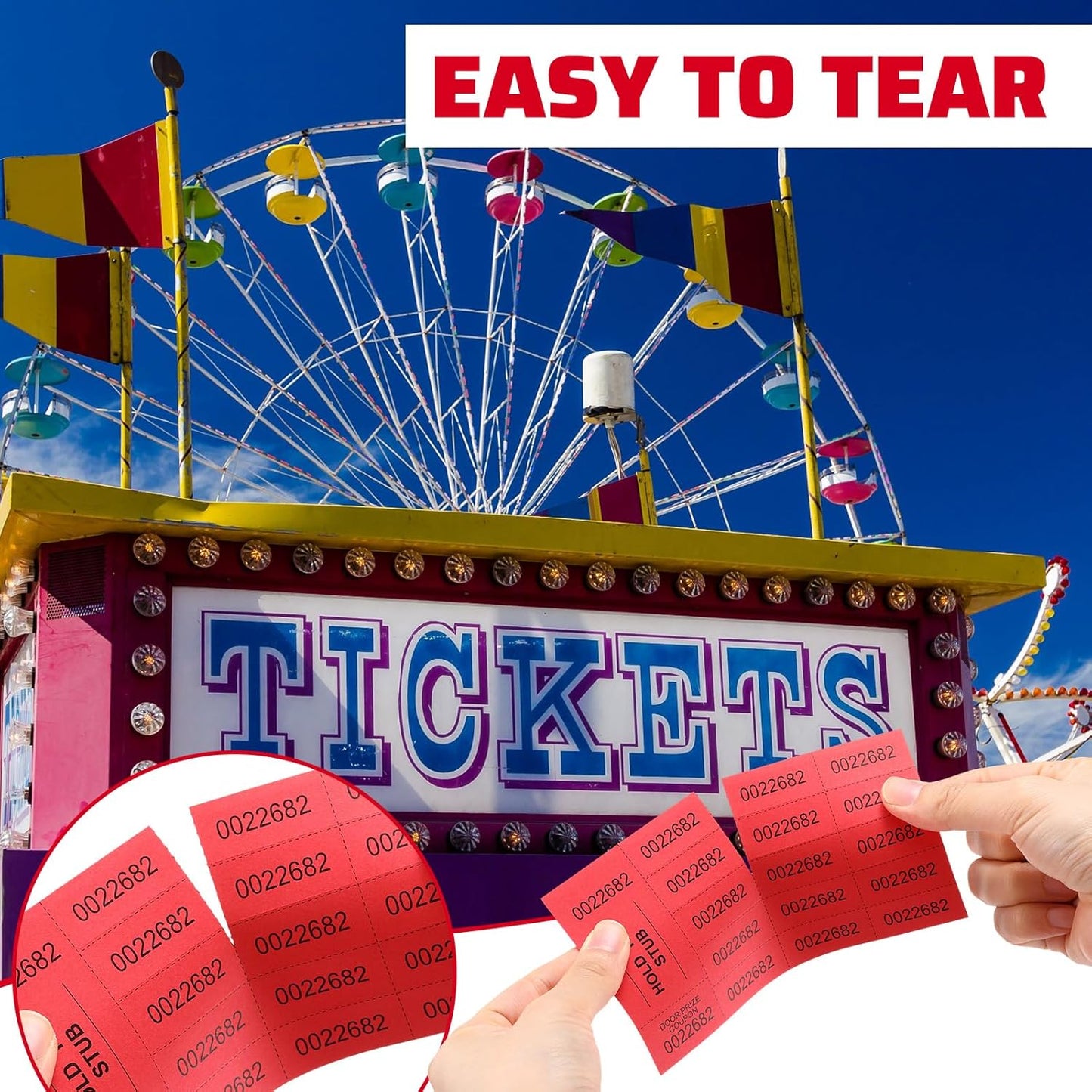 Kosiz 504 Sheets 15 Bid Raffle Ticket with Different Numbers Per Sheet Chinese Auction Tickets for Events Church Basket Auction Silent (Red)