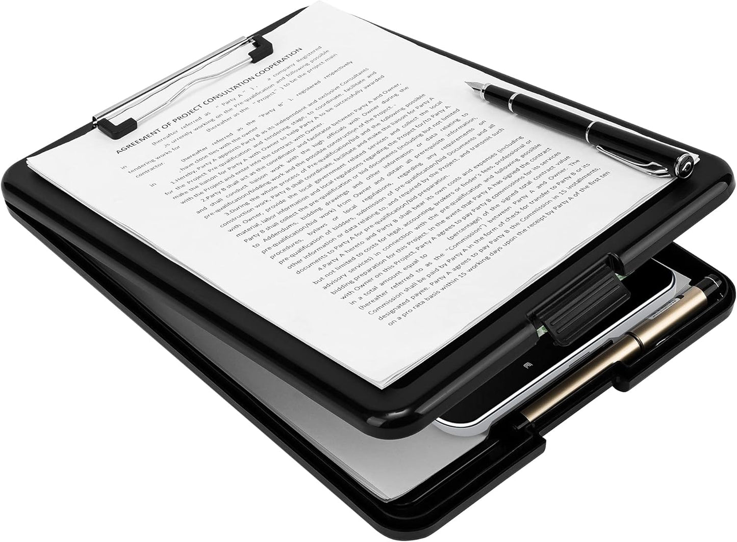 Amazon Basics Plastic Storage Clipboard,Black, 2-Pack