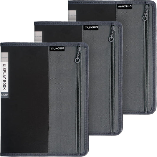 30-Pocket Display Book, 8.5×11 Letter Size Portfolio Folder with Clear Sleeves, Presentation/Certificate Binder & Document Organizer for School, Office & Home, 3 Pack