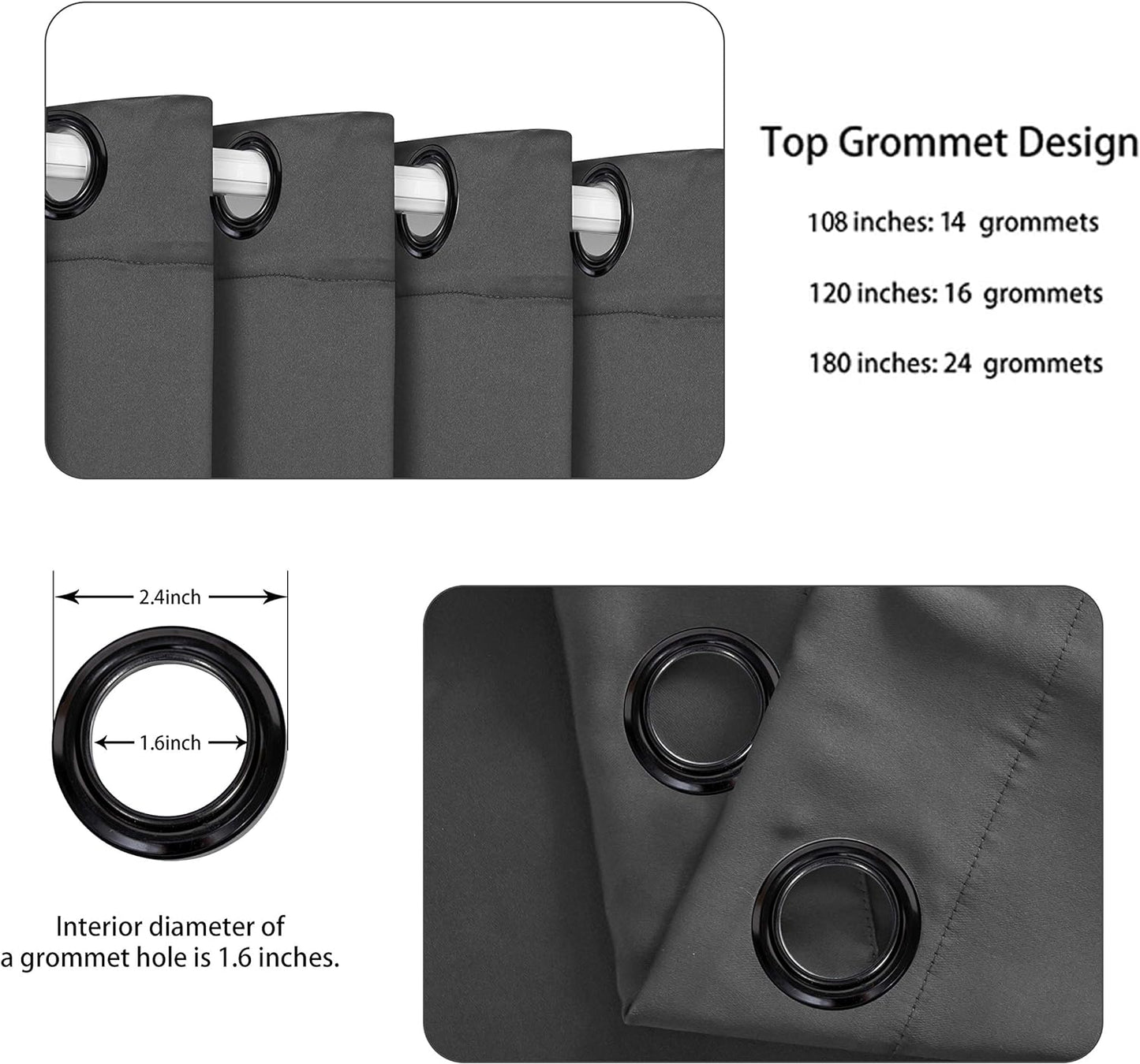 BONZER Extra Wide Room Divider Curtain Total Privacy Wall Grommet Top Thermal Insulated Blackout Curtains for Slide Window, 96L x 120W Inch (8L x 10W ft), 1 Panel, Dark Grey