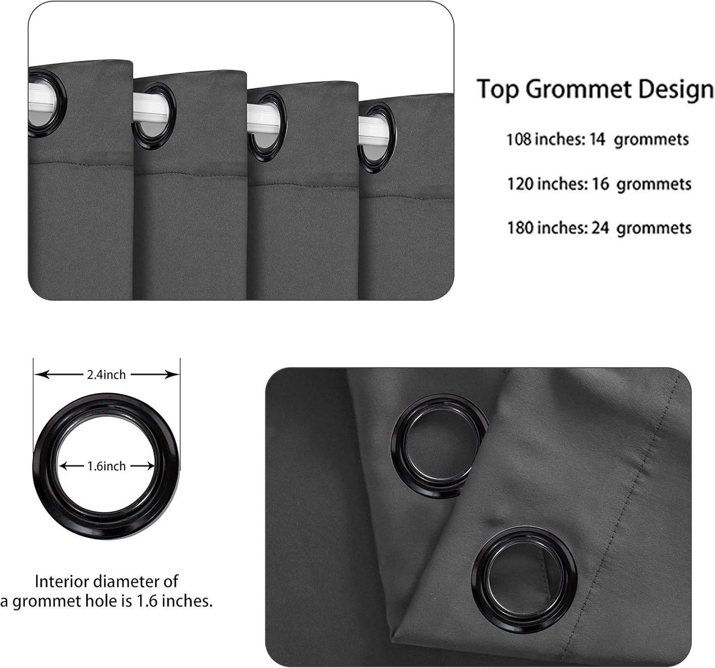 BONZER Extra Wide Room Divider Curtain Total Privacy Wall Grommet Top Thermal Insulated Blackout Curtains for Slide Window, 108L x 150W Inch (9L x 12.5W ft), 1 Panel, Dark Grey