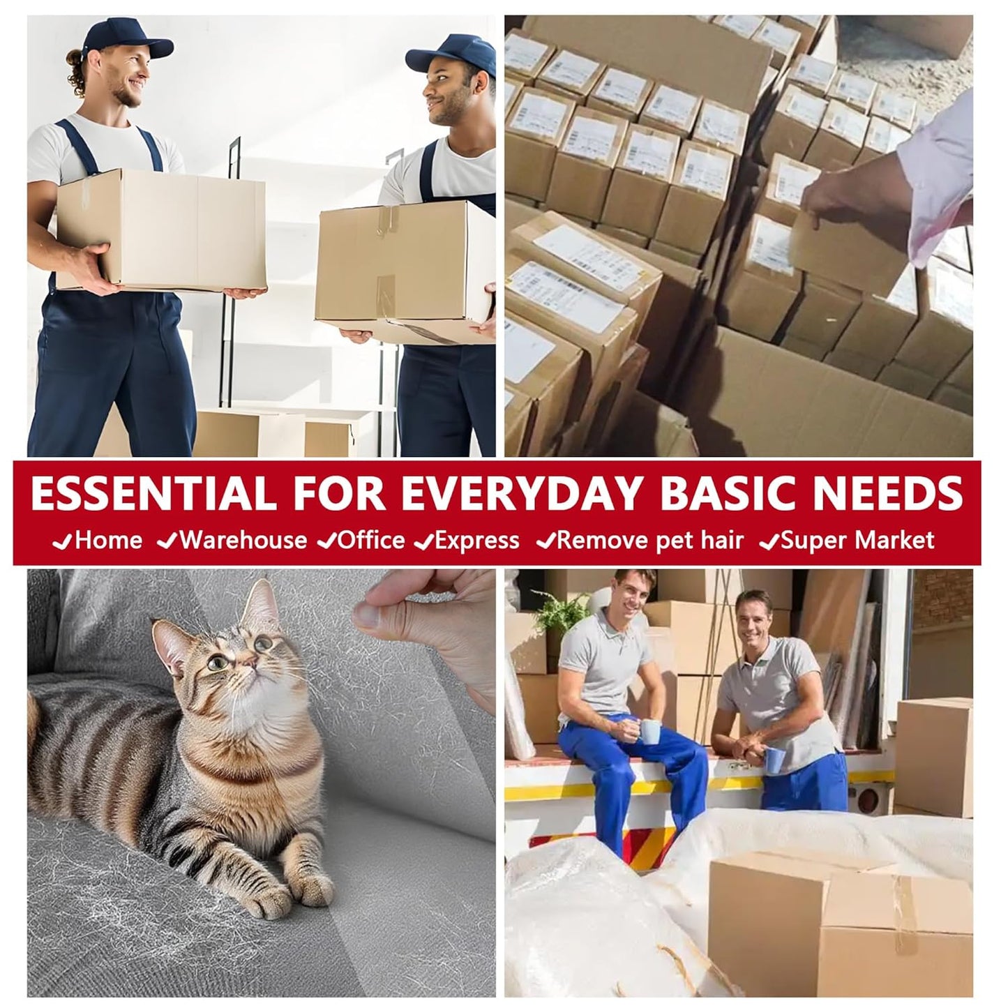 SWRT 2.7Mil Thick Ultra Clear Packing Tape, 24 Rolls Heavy Duty Packaging Tape for Shipping Packaging Moving Mailing, Thicker Sealing Tape-1.88" x 60 Yards Per Roll, 1440 Total Yards