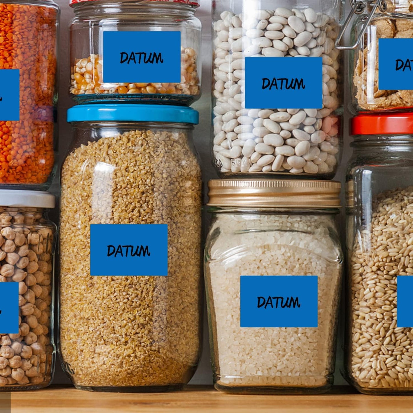 Blue Rectangle Sticker Labels 3×2 Inch Vinyl Stickers Color Coding Name Tags Roll Removable Waterproof 300 per Dispenser Box