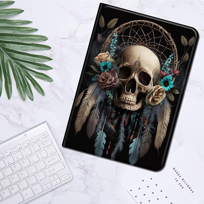 for Amazon Kindle Fire Max 11 Case (13th Generation, 2023 Release) 11",Slim Lightweight Smart Shell Stand Cover with Auto Wake/Sleep for All-New Fire 11 Max Tablet,Dream Catcher Skull