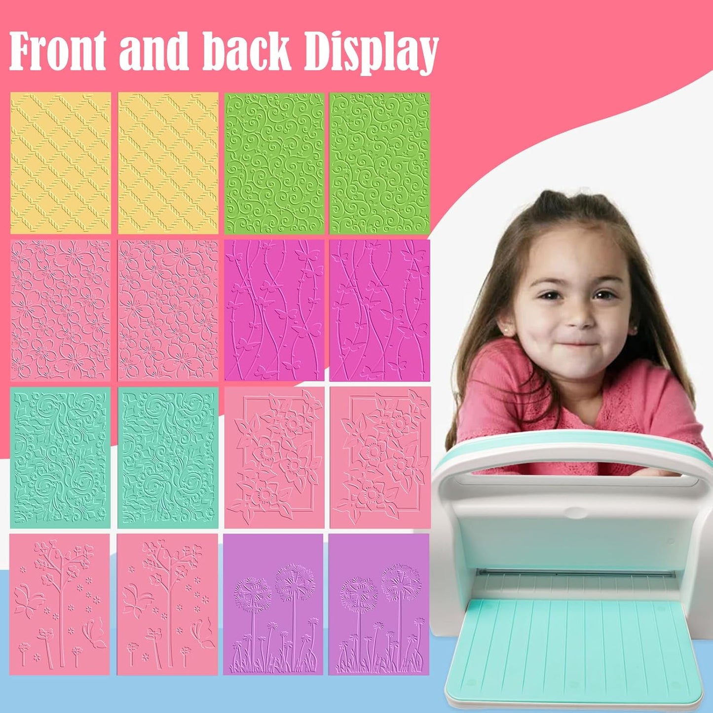 8-Piece Plastic Embossed Folders Template DIY Craft Template Photo Album Decoration