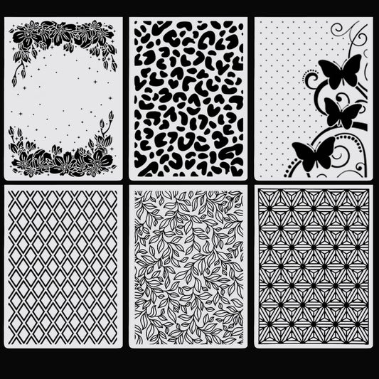 6Pcs Flower Leaf Embossing Folders DIY Craft Paper Card Embossing Template Stencil Paper Card Decorating Mold Plastic Embossing Machine Template for Card Making Scrapbooking Photo Album Decoration