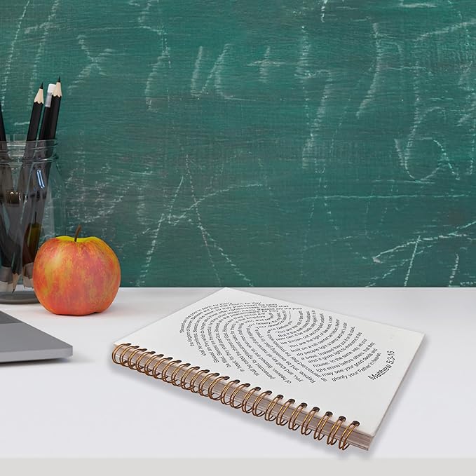 VNWEK Bible Scripture Matthew 5:3-16 Blessed are the Poor in Spirit God's Fingerprints Spiral Notebook Journal 5.5 x 8.3 inches,Christian Lined Hardcover Spiral Notebook,Christian Gifts