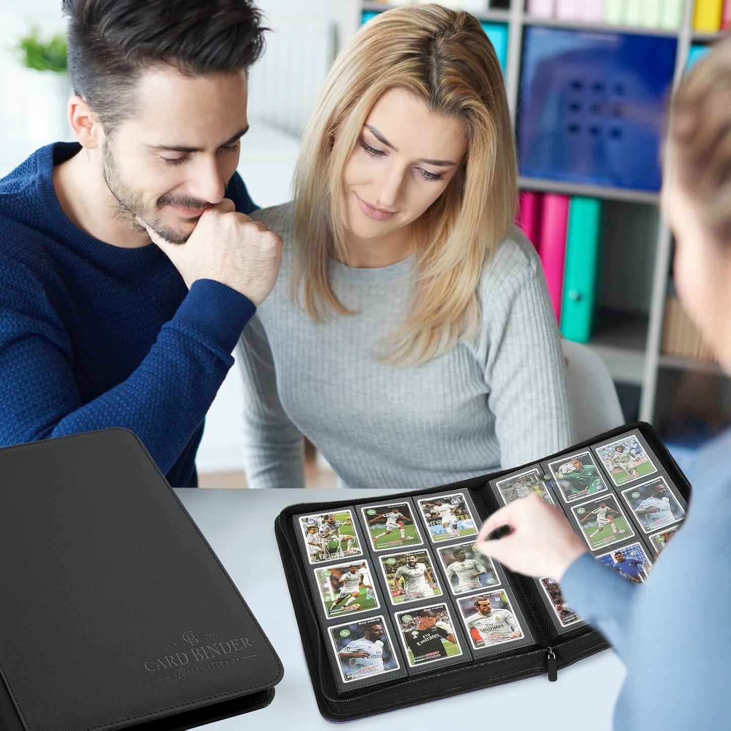 9 Pockets Card Binder,Premium Zip Trading Card Binder,540 Double Sided Pocket PU Collection Binder, Collector Album, Card Folder for MTG, TCG, Business Cards.(Black)